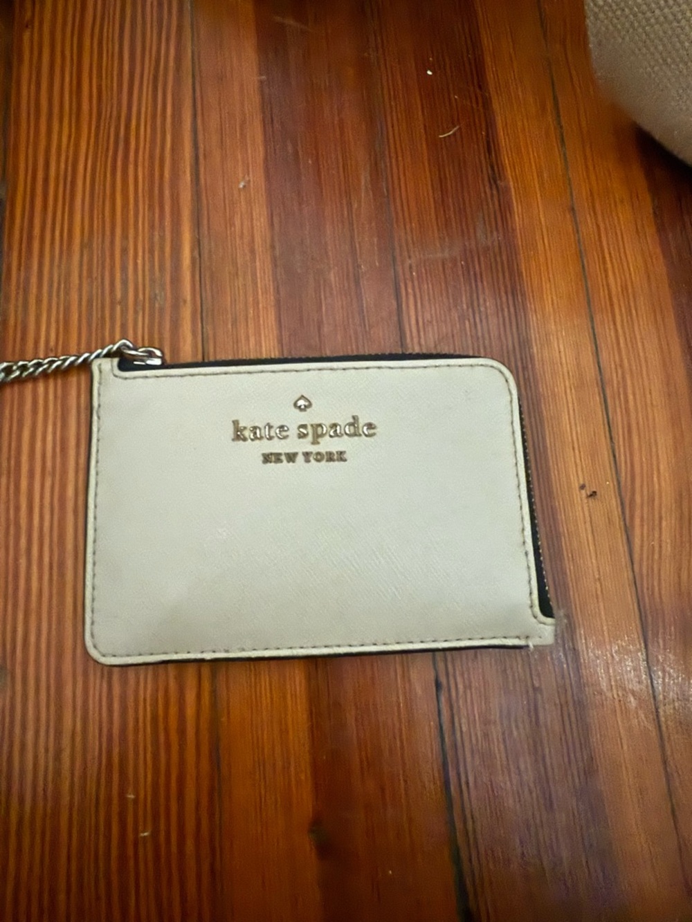 Kate Spade New York Cream Card Holder with Chain